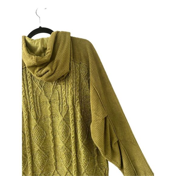 Free People Movement Powder Bunny Ski Bum Knit Hooded Sweater Green Size Small - Picture 7 of 11